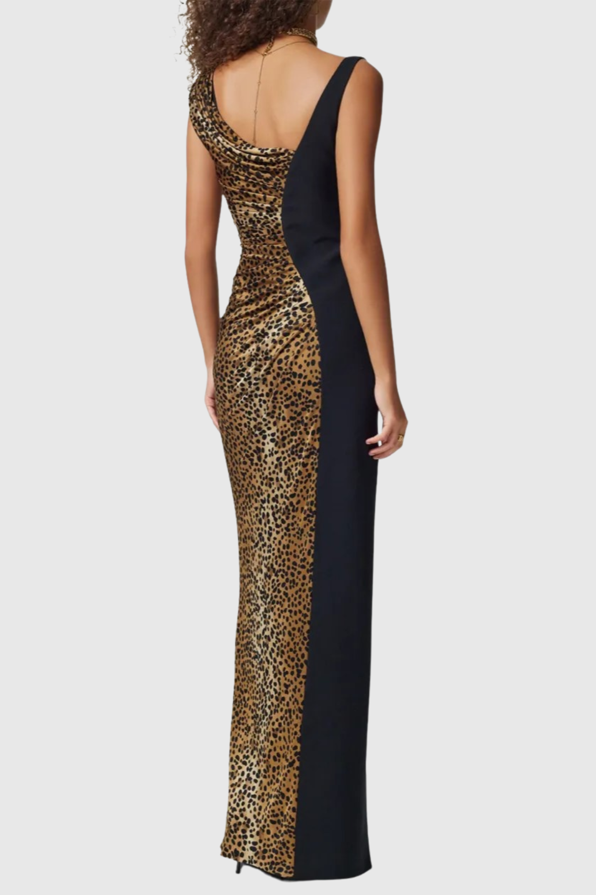 Sayera Leopard Ruched Maxi Dress