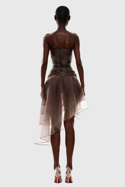 Scottie Strapless Corset Butterfly Midi Dress