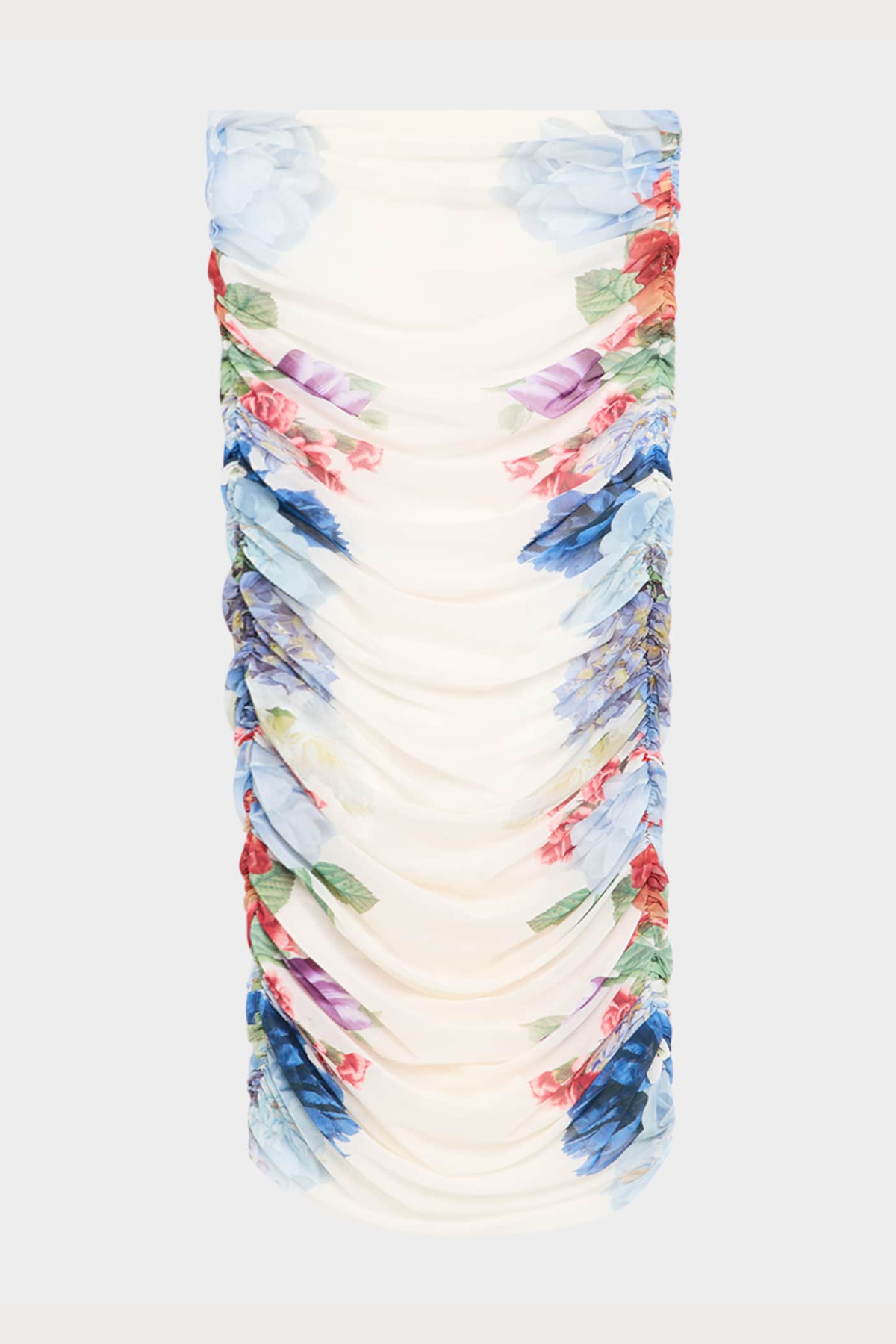 Searia Floral Off Shoulder Ruched Top & Midi Skirt Set