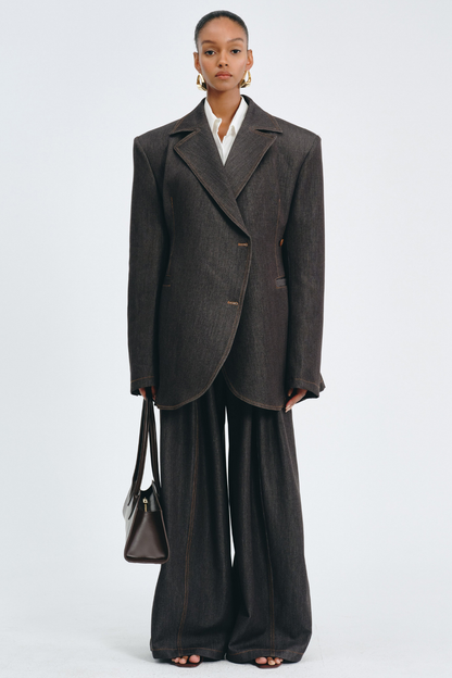 Sedona Contrast Stitching Blazer - Black