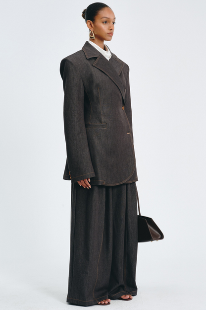 Sedona Contrast Stitching Blazer - Black