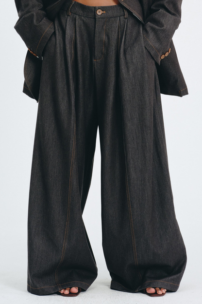 Sedona Contrast Stitching Blazer - Black