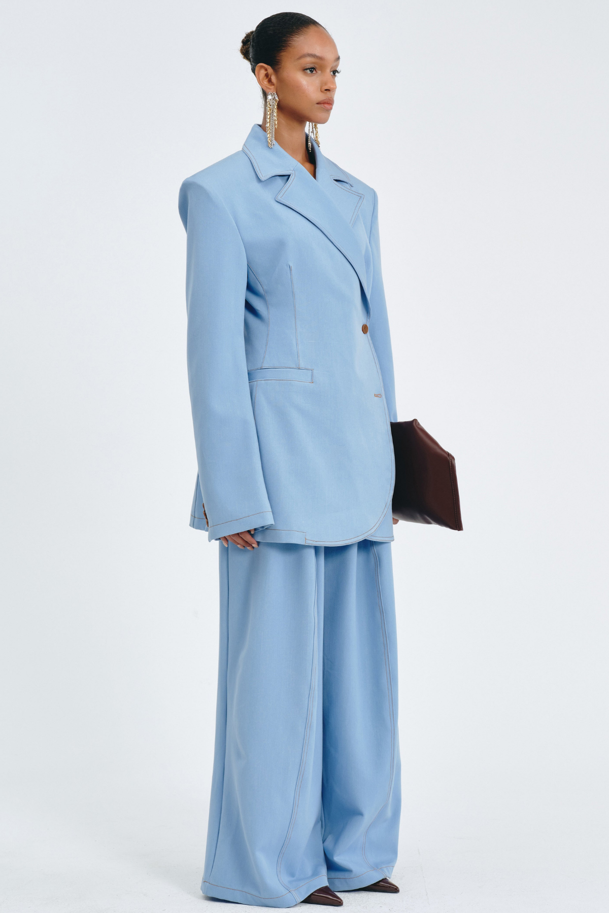 Sedona Contrast Stitching Blazer - Blue