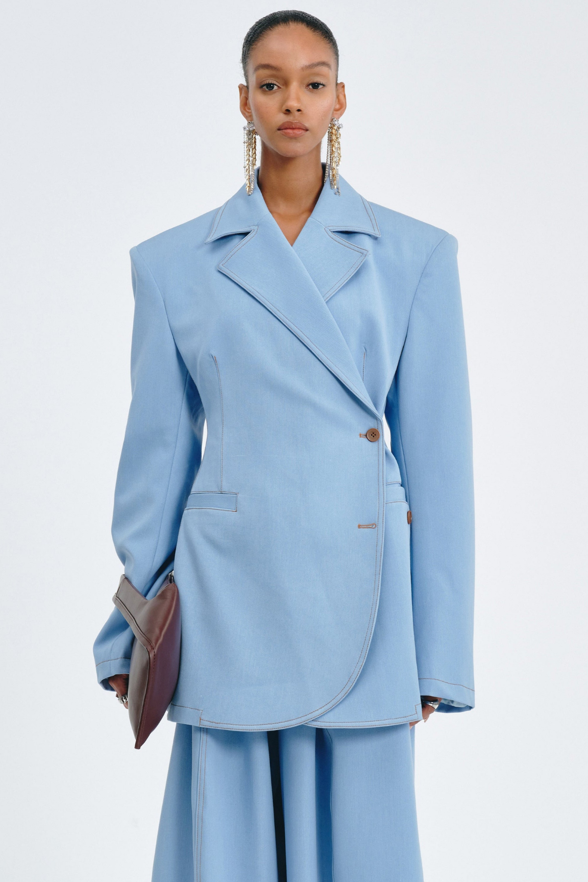 Sedona Contrast Stitching Blazer - Blue
