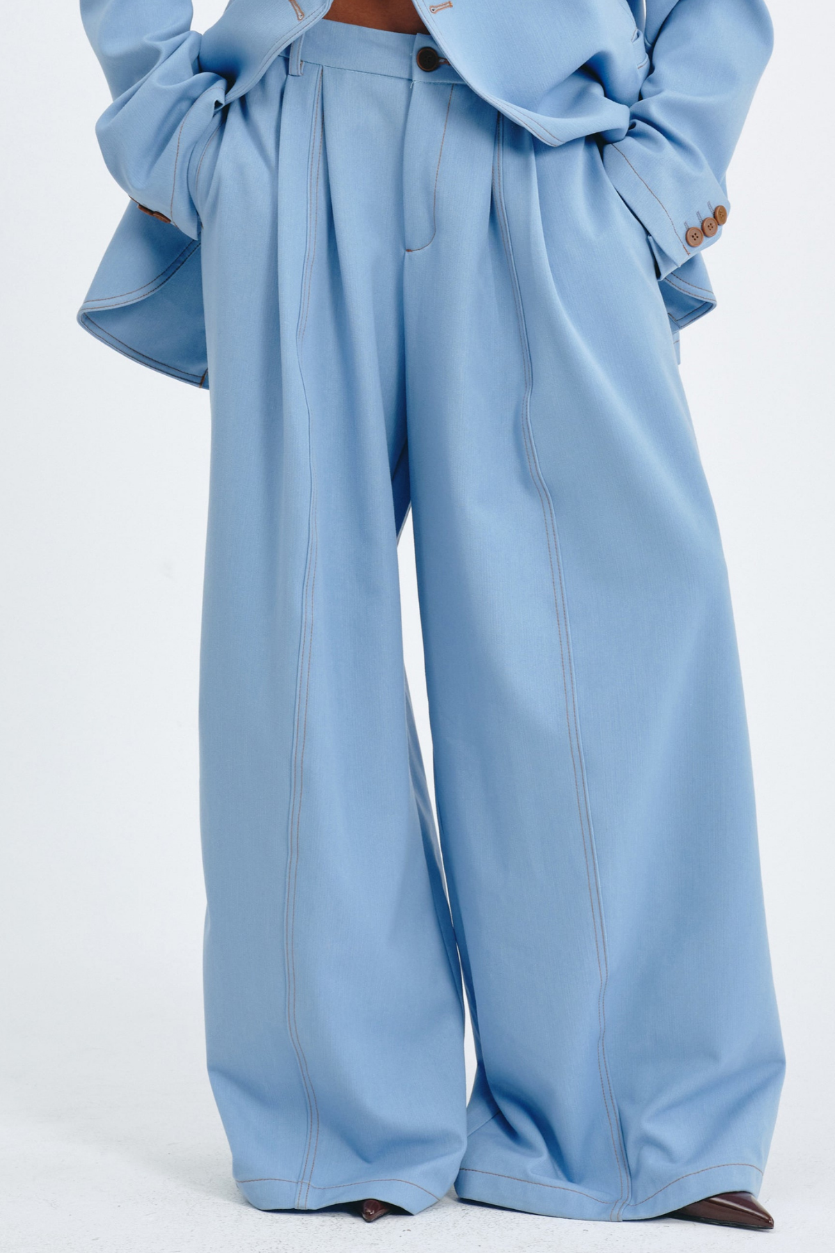 Sedona Contrast Stitching Blazer - Blue