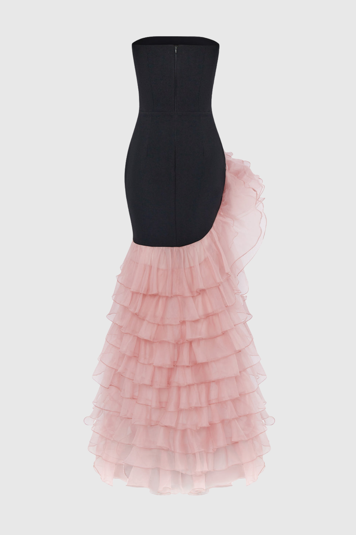 Selamua Floral Ruffle Strapless Maxi Dress