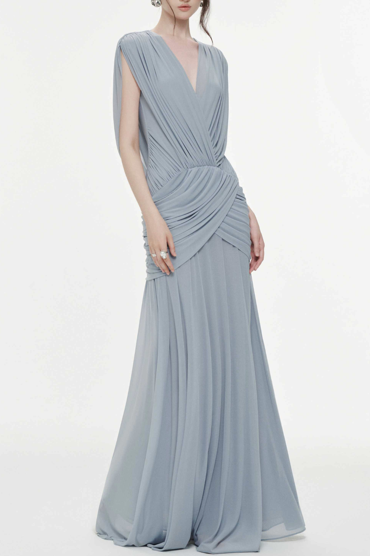 Selma Ruched Backless Maxi Dress