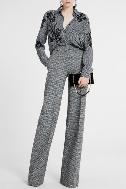 Semra Floral Houndstooth Shirt