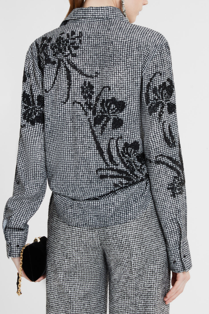 Semra Floral Houndstooth Shirt