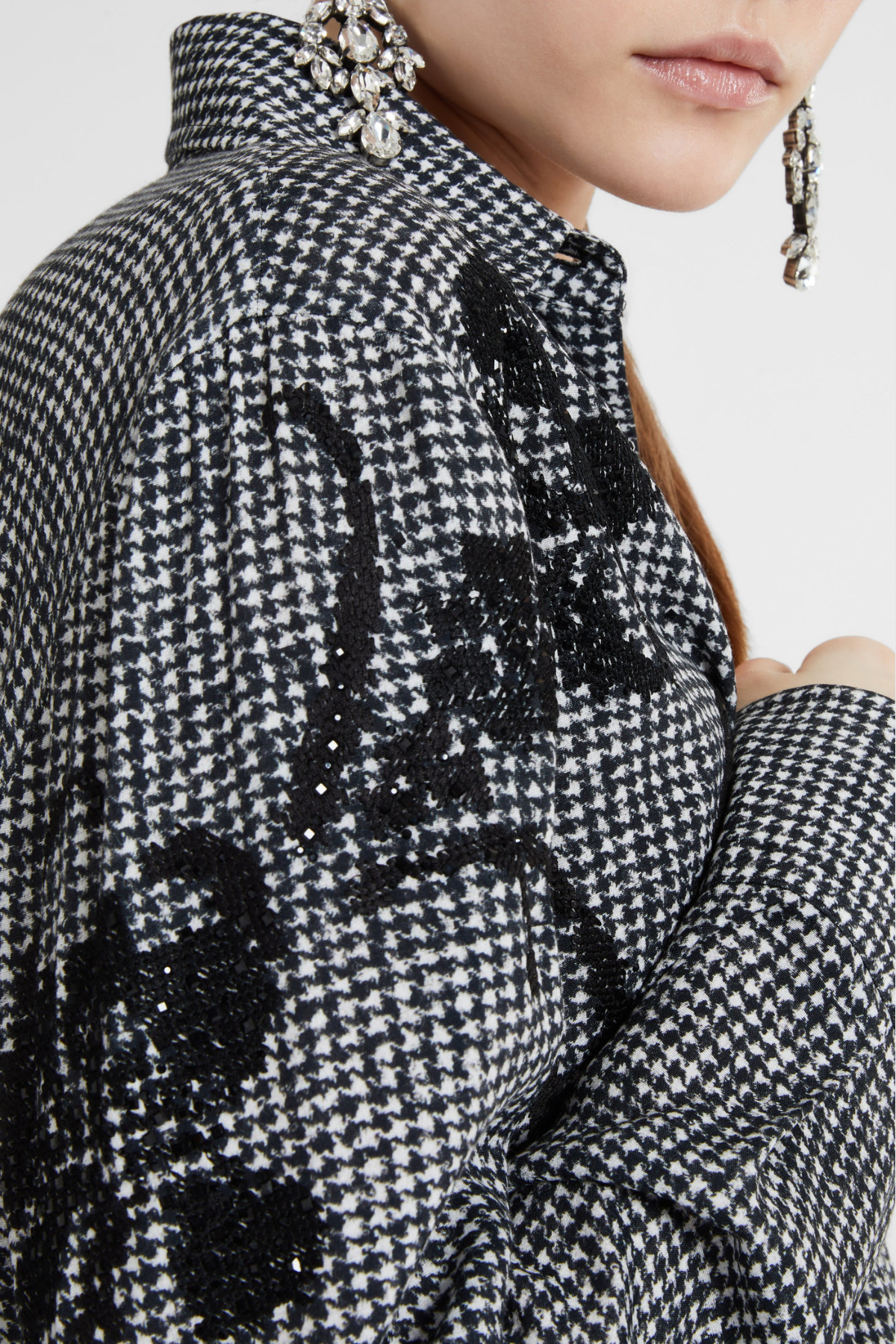 Semra Floral Houndstooth Shirt