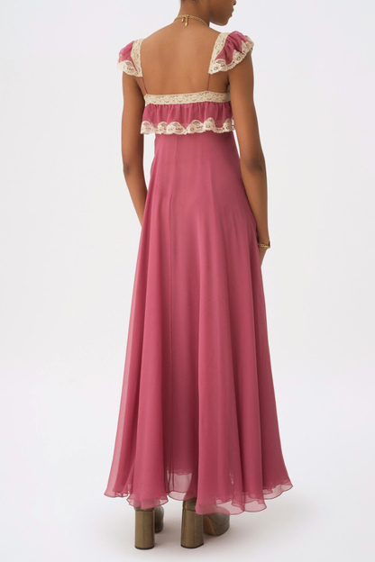 Senara Lace Trimmed Maxi Dress
