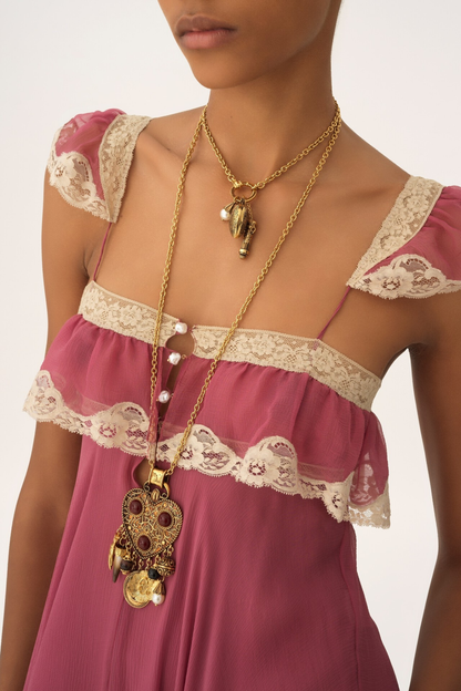 Senara Lace Trimmed Maxi Dress