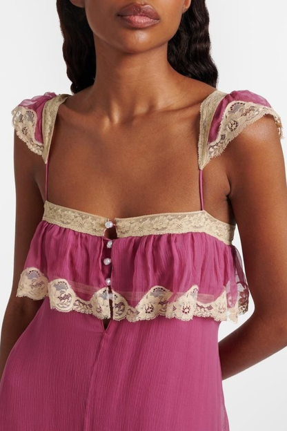 Senara Lace Trimmed Maxi Dress