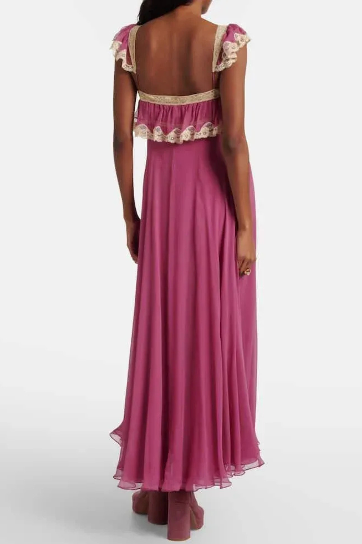 Senara Lace Trimmed Maxi Dress