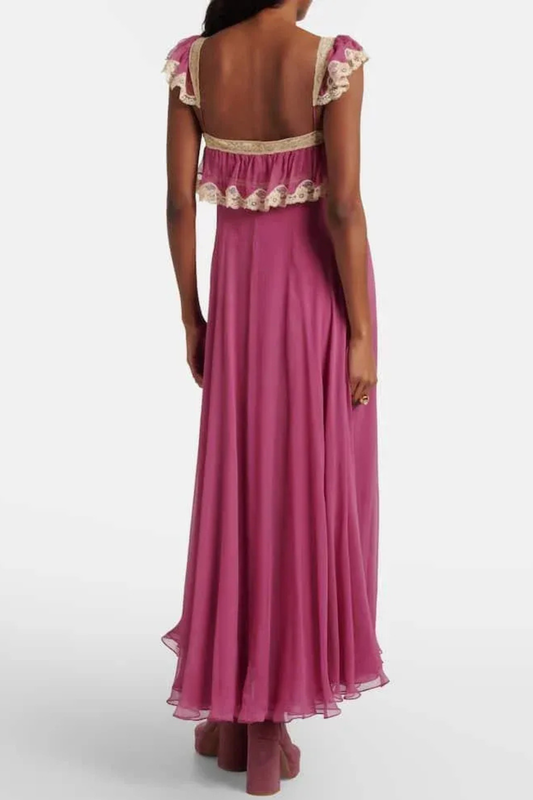 Senara Lace Trimmed Maxi Dress