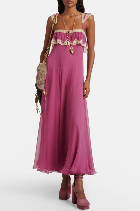 Senara Lace Trimmed Maxi Dress