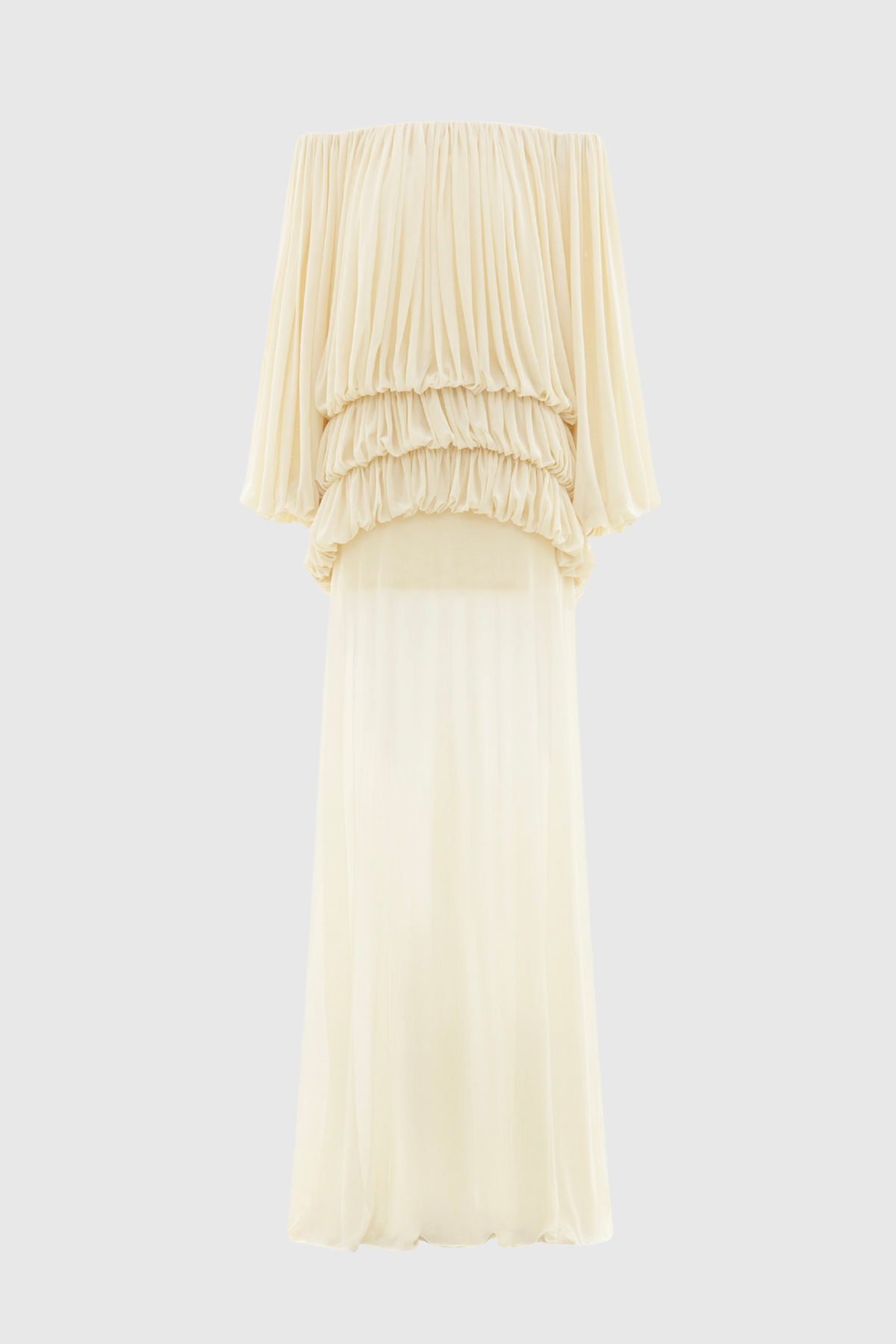 Sereia Off Shoulder Ruched Maxi Dress - Yellow