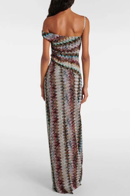Serenia Off Shoulder Zigzag Maxi Dress