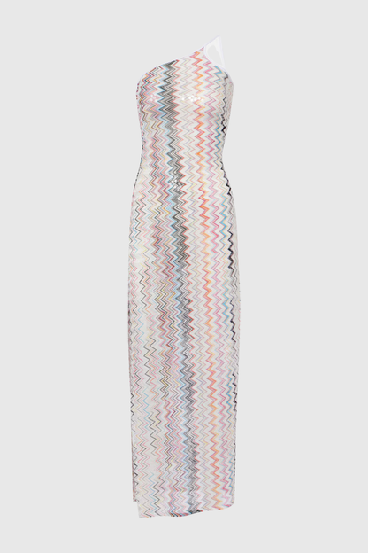 Serenia One Shoulder Zigzag Maxi Dress