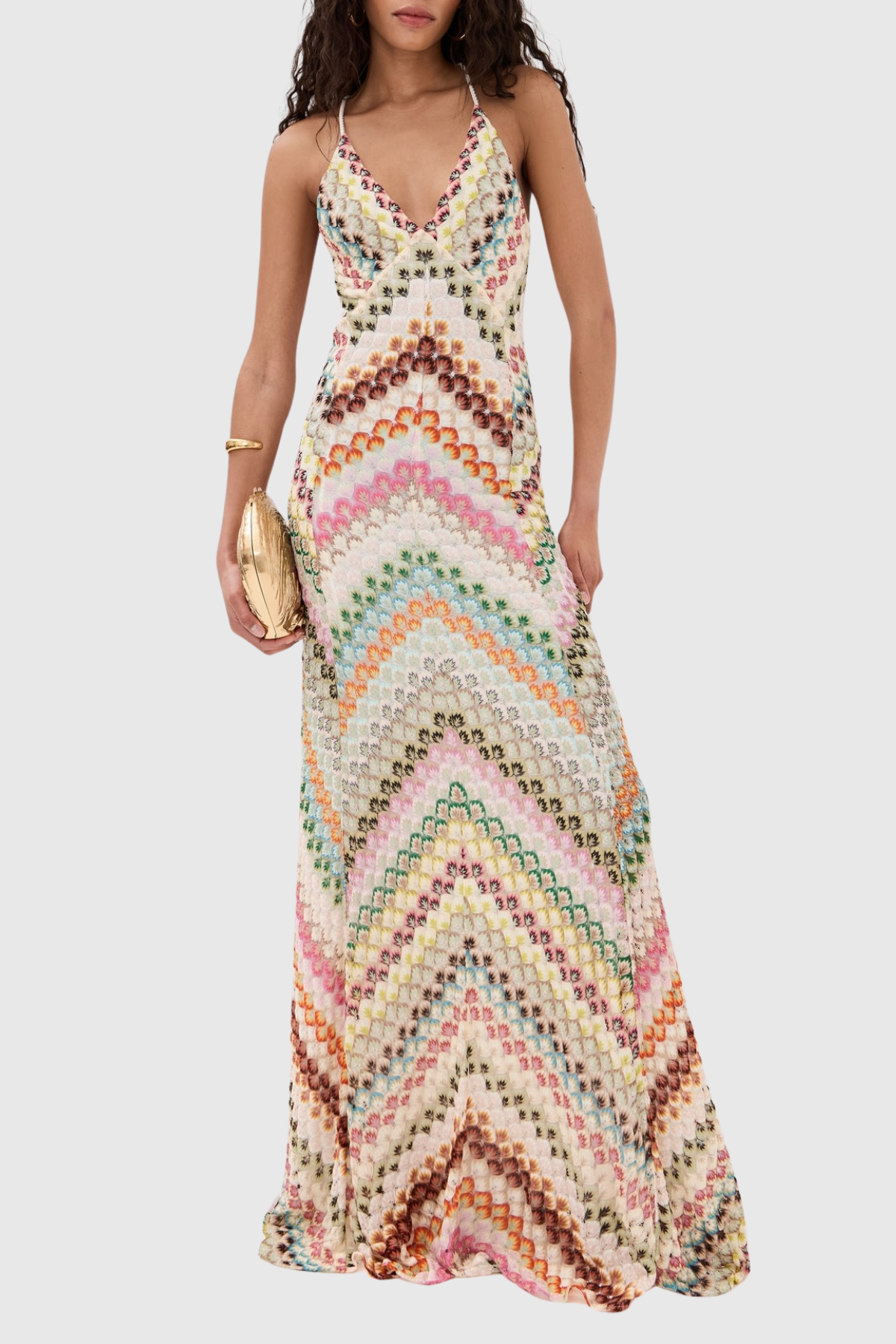 Serenia Zigzag Maxi Dress - Pink