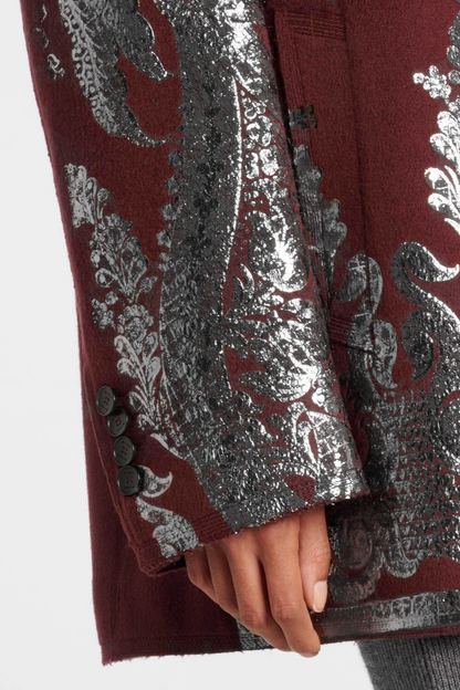 Setha Silver Foil Print Blazer