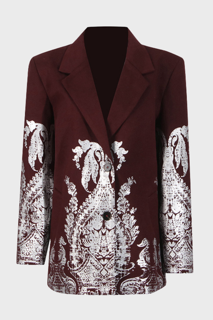 Setha Silver Foil Print Blazer