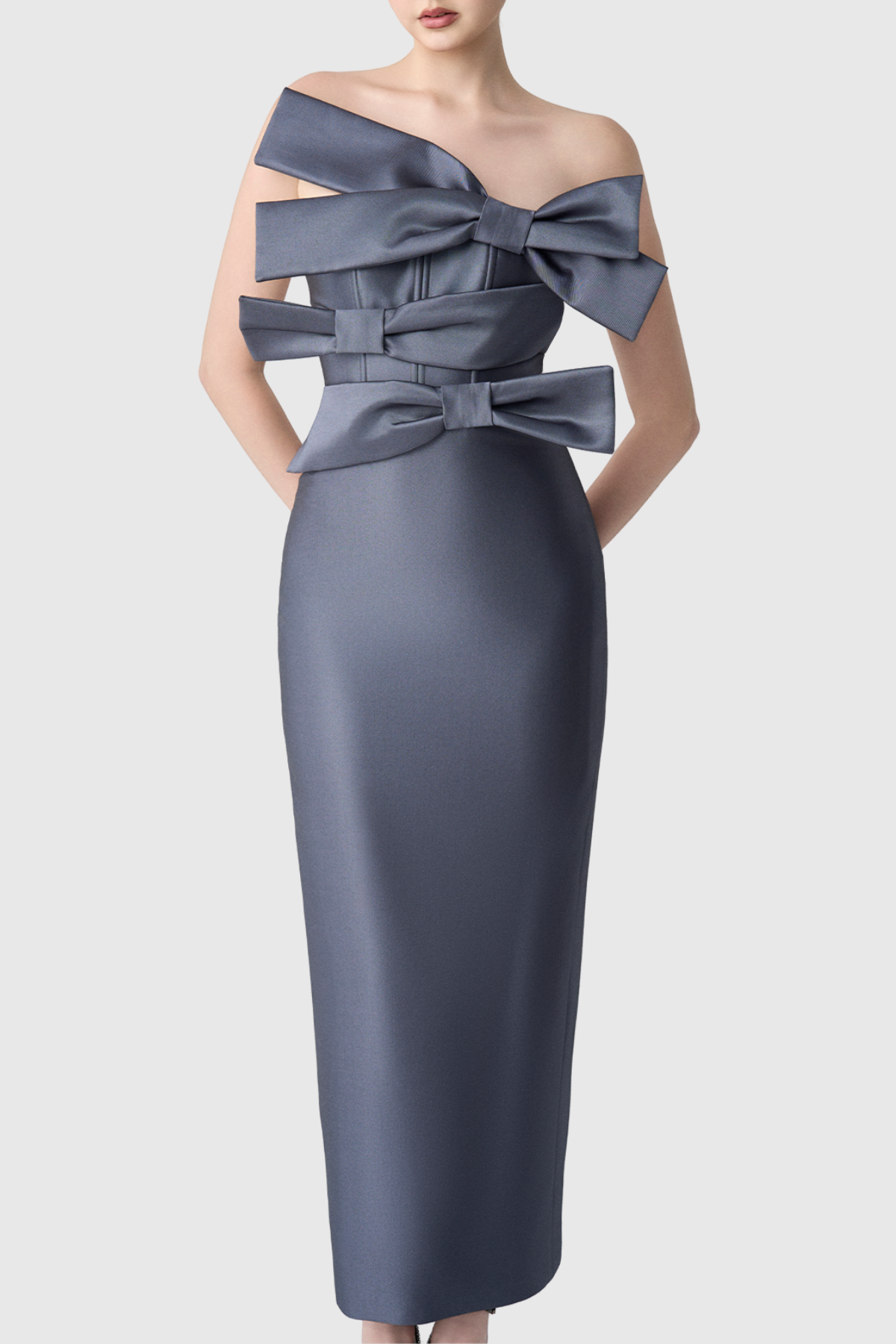 Seubia Bow Embellished Strapless Maxi Bandage Dress