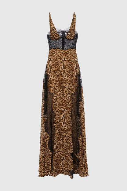 Severia Lace Leopard Maxi Dress