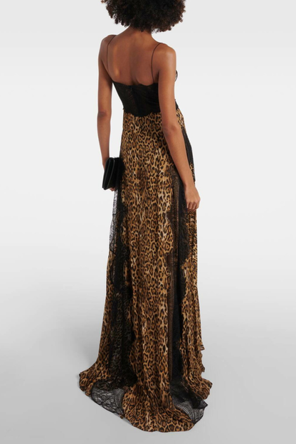 Severia Lace Leopard Maxi Dress