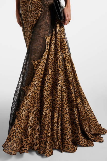 Severia Lace Leopard Maxi Dress
