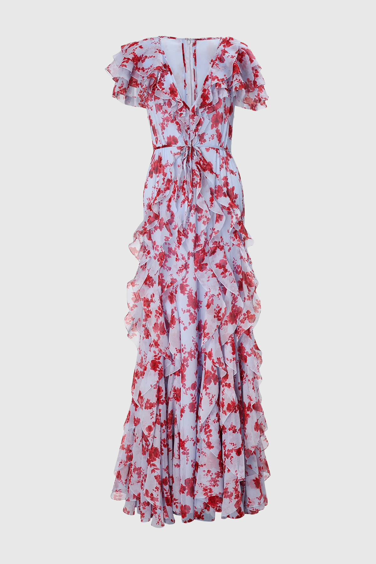 Shaka Floral Print Ruffle Maxi Dress