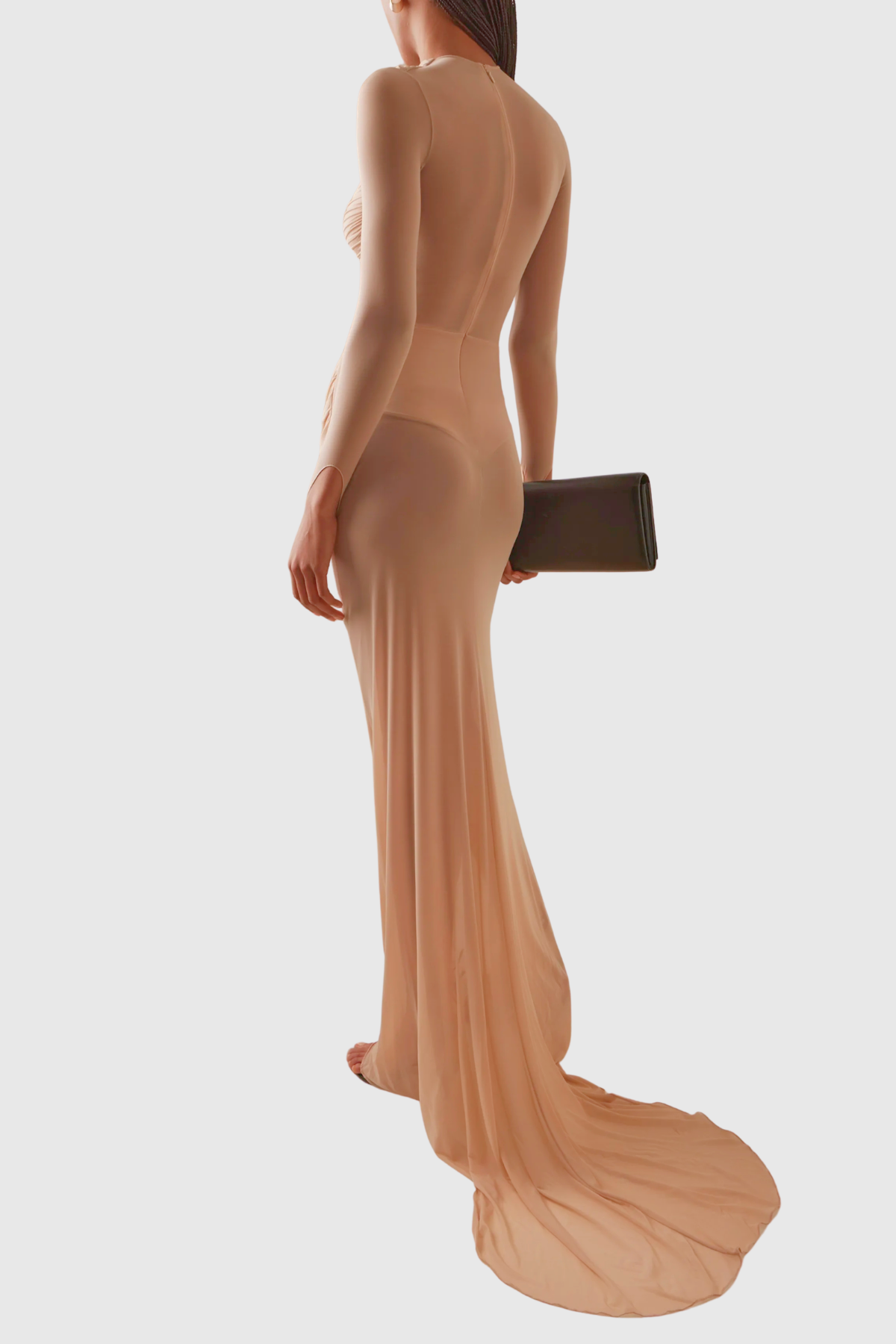 Shakira Ruched Mesh Maxi Dress