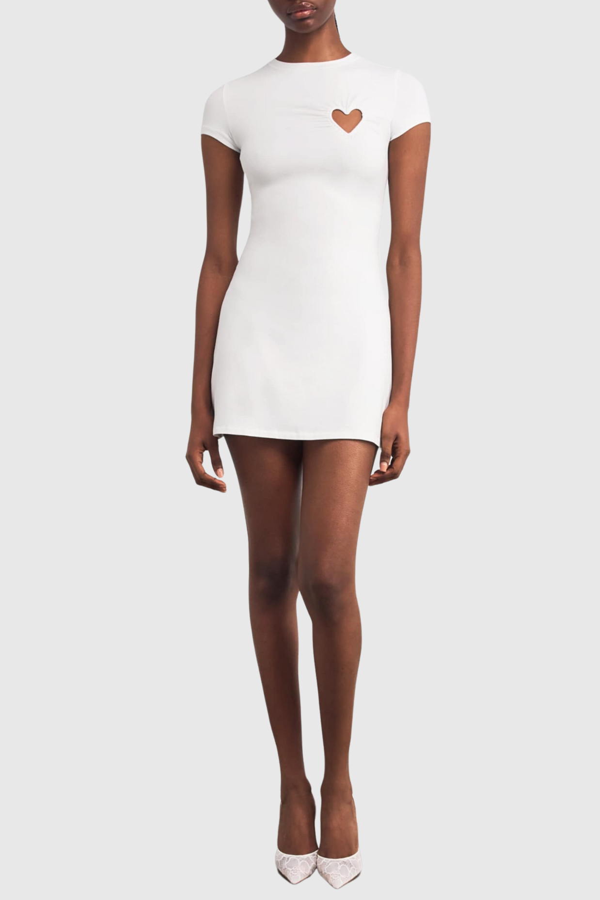 Shalita Heart Mini Dress - White