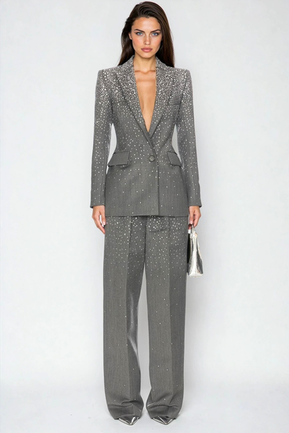 Sharlene Crystal Blazer & Trousers Set