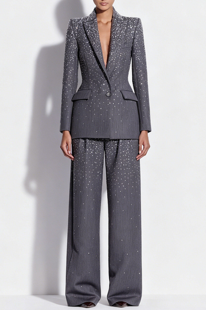 Sharlene Crystal Blazer & Trousers Set