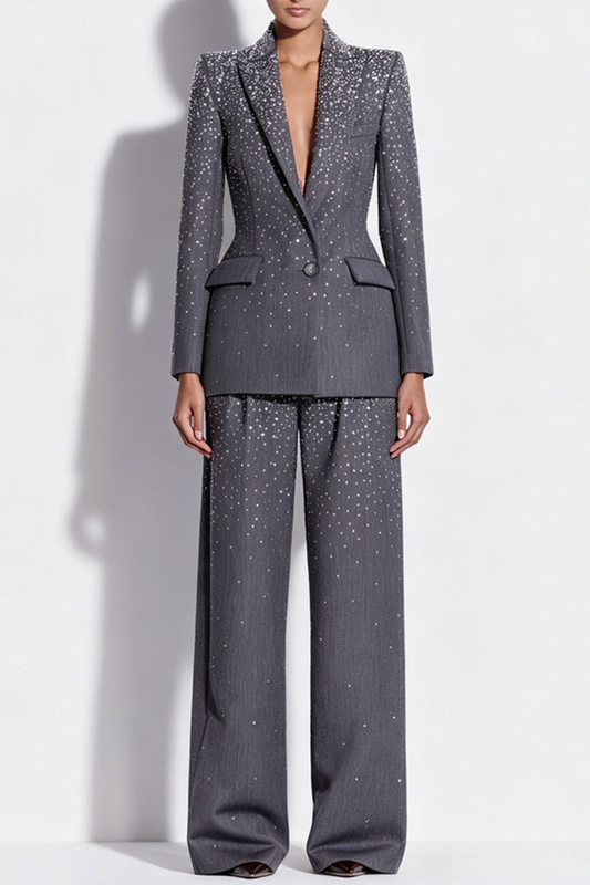 Sharlene Crystal Blazer & Trousers Set