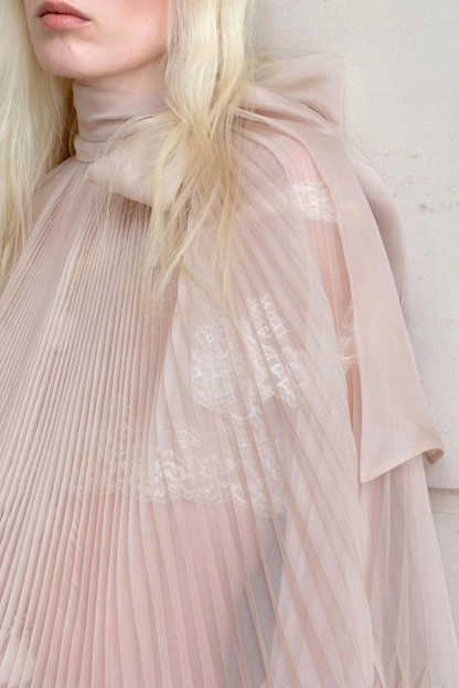 Sheilay Pleated Cape Top & Maxi Skirt Set
