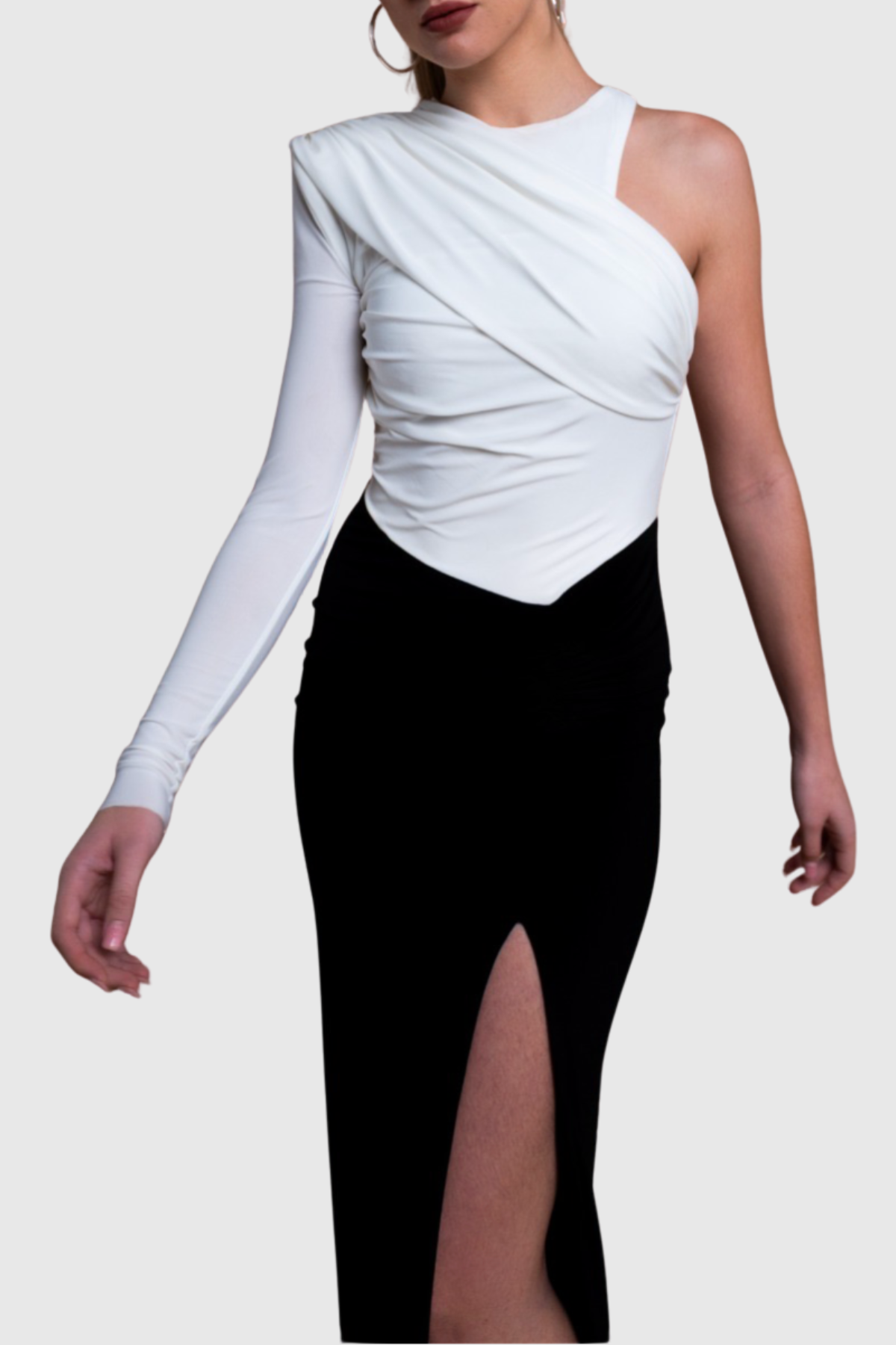 Shelby One Shoulder Contrast Split Maxi Dress