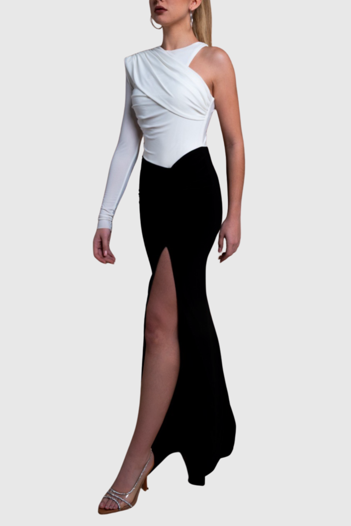 Shelby One Shoulder Contrast Split Maxi Dress