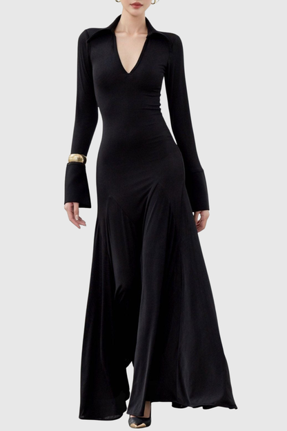 Shiora Plunge Long Sleeve Maxi Dress