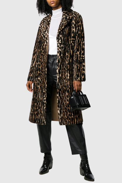 Shiphra Leopard Velvet Coat