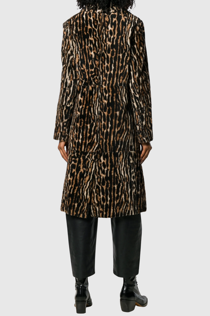 Shiphra Leopard Velvet Coat