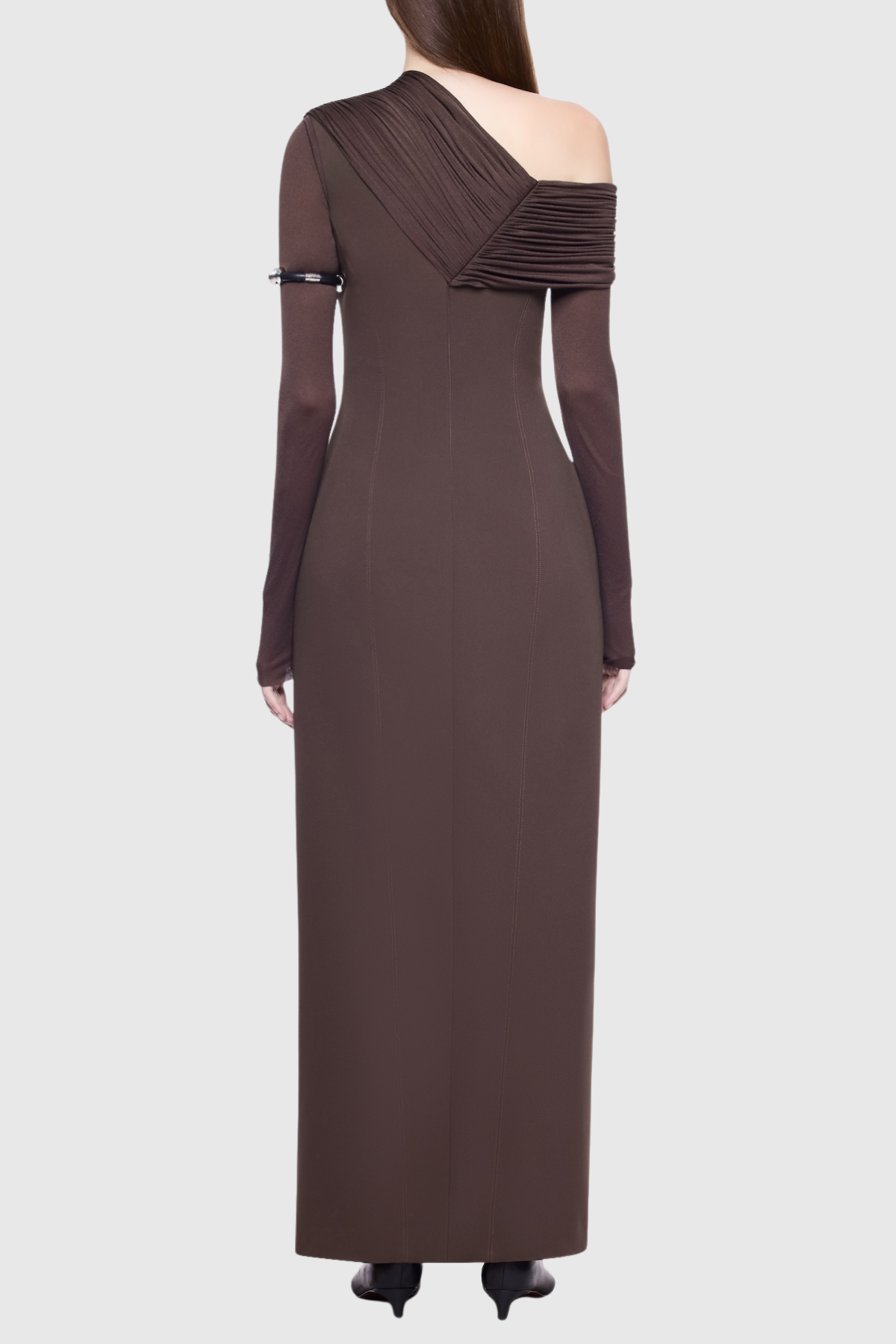 Sibeo Asymmetric Off Shoulder Rudhed Maxi Dress