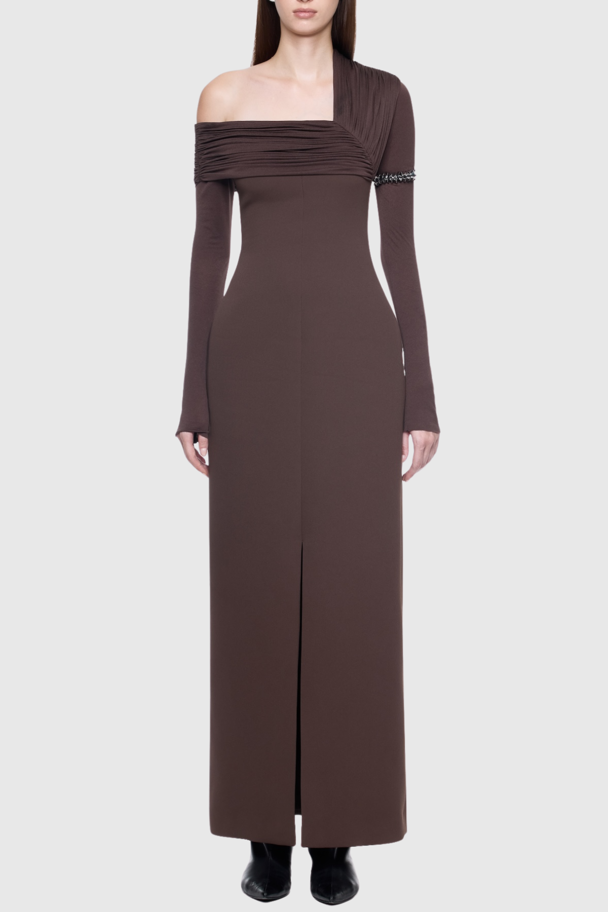 Sibeo Asymmetric Off Shoulder Rudhed Maxi Dress