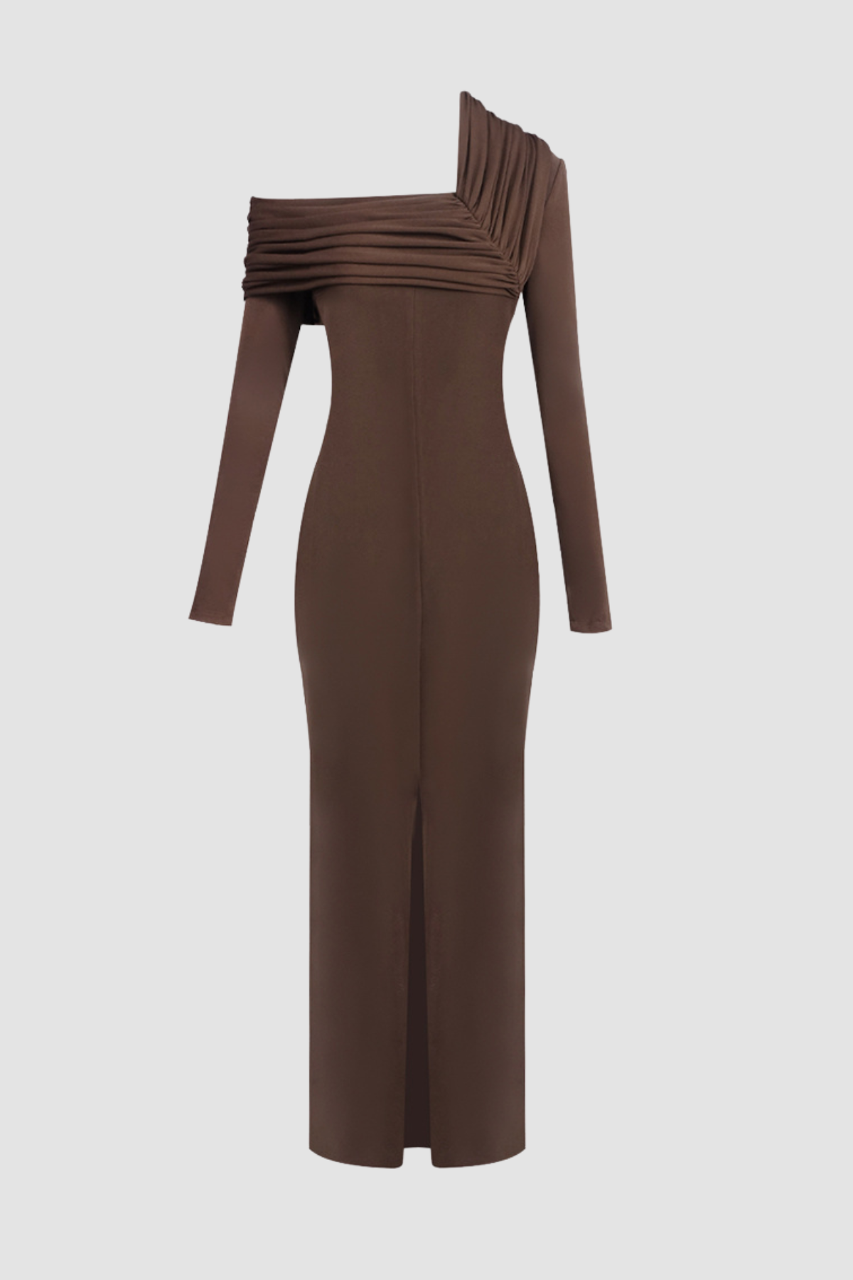 Sibeo Asymmetric Off Shoulder Rudhed Maxi Dress