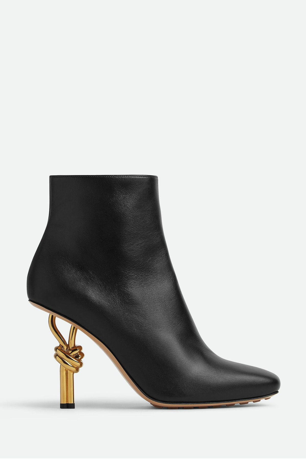 Sierrel Leather Metal Knot Ankle Boots - Black