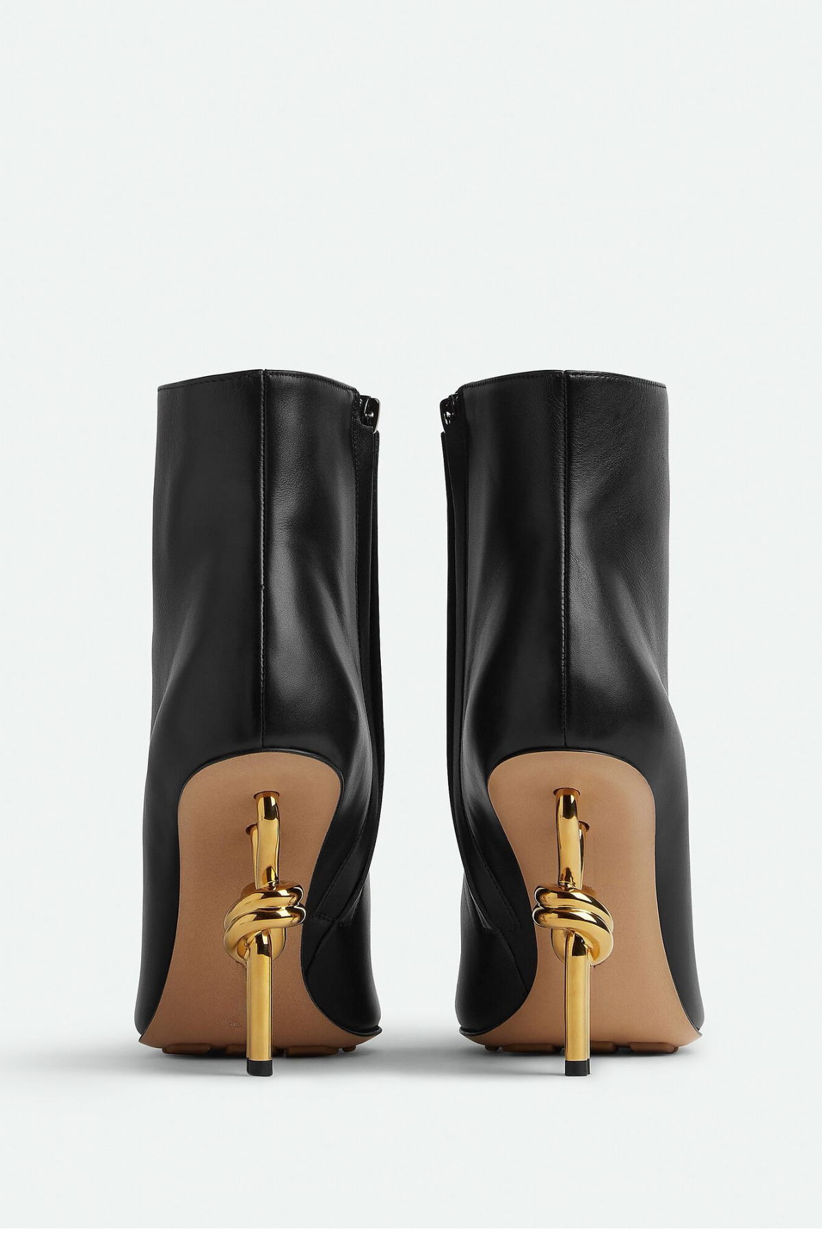 Sierrel Leather Metal Knot Ankle Boots - Black