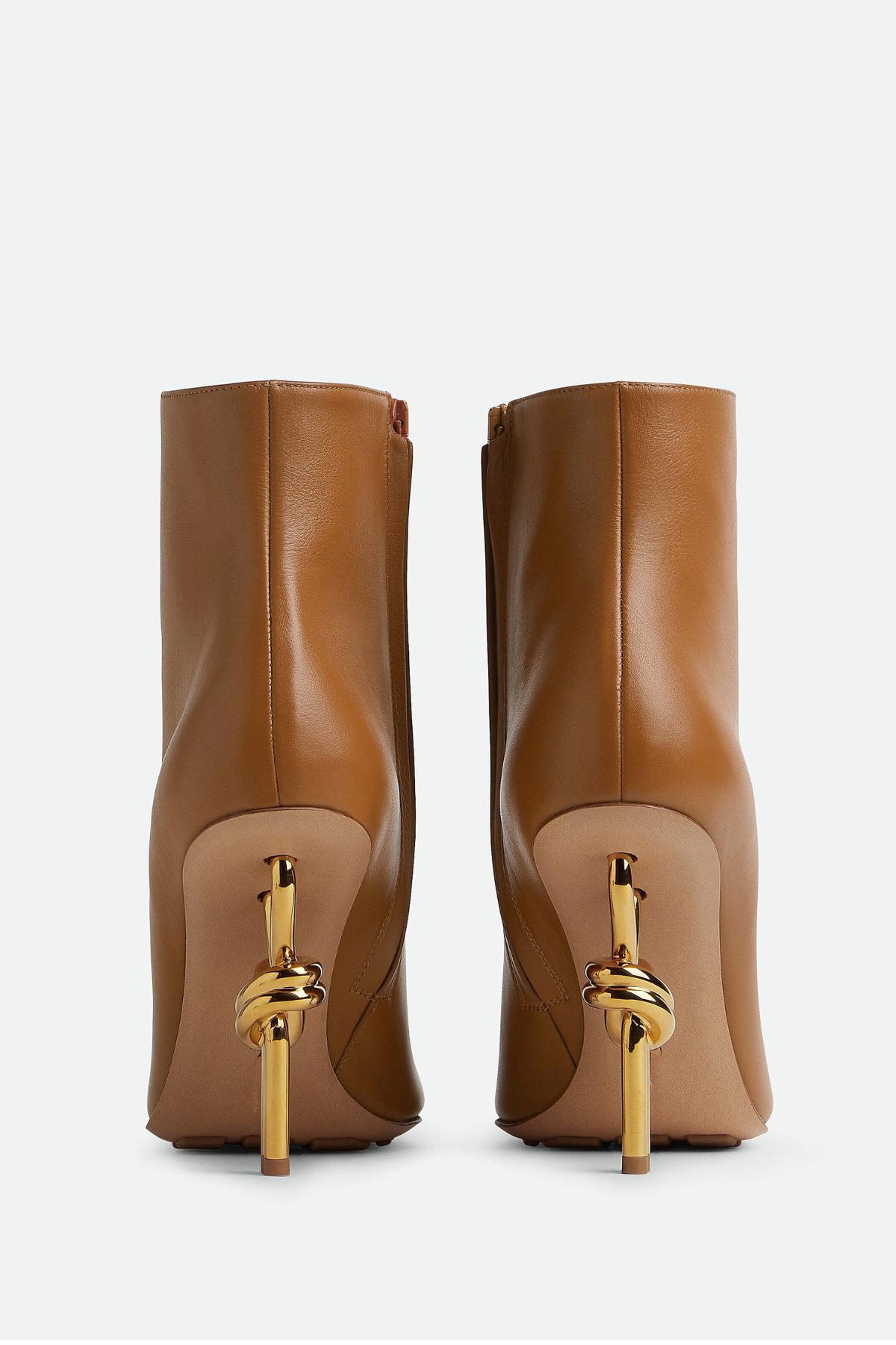 Sierrel Leather Metal Knot Ankle Boots - Brown