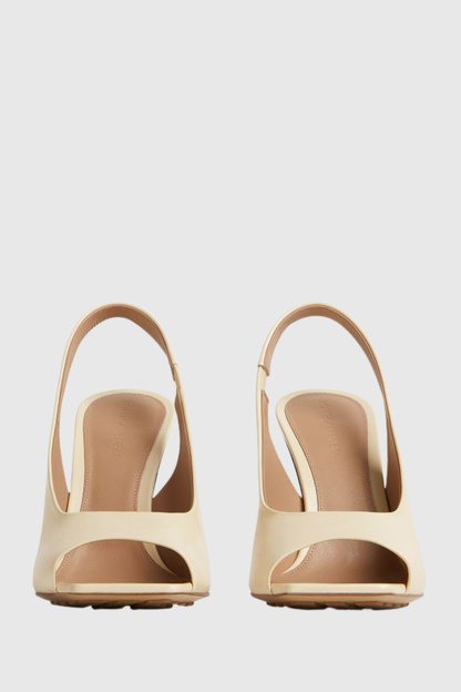 Sierrel Open-Toe Slingback Knot Sandals - Beige