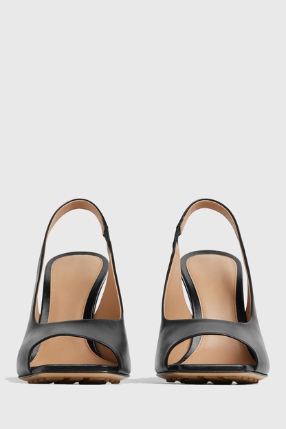 Sierrel Open-Toe Slingback Knot Sandals - Black